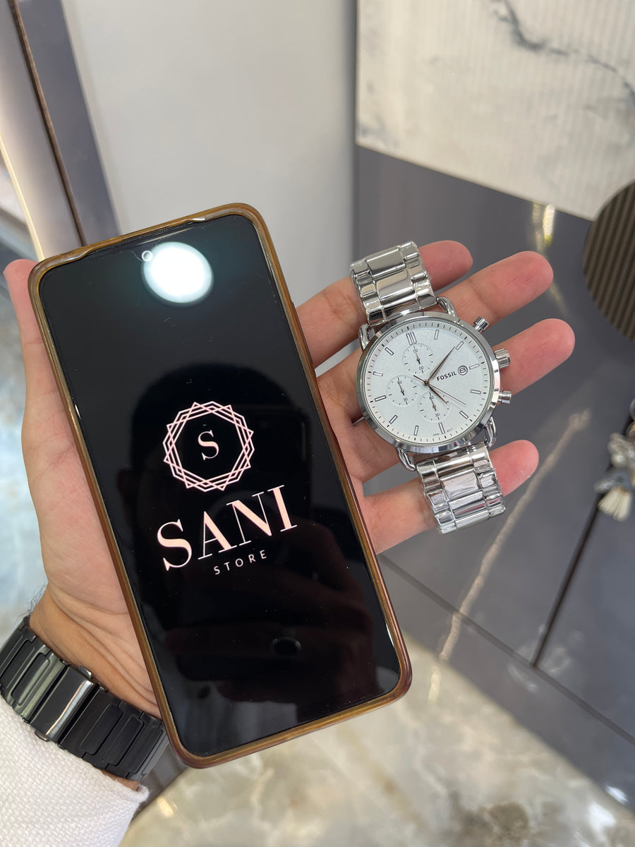 Fossil Elegant Silver Chronograph Wristwatch – Sani Stores